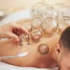 A picture of a man having cupping therapy. High quality photo